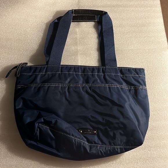 Nine West Large Classic Two Handle Blue Tote Style Handbag Purse - Picture 7 of 7